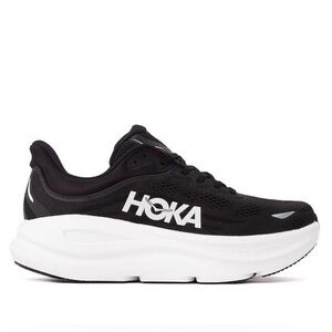 HOKA ONE ONE BONDI 9 SNEAKERS MENS US 9 D ~ BLACK / WHITE NEW Athletic Shoes
